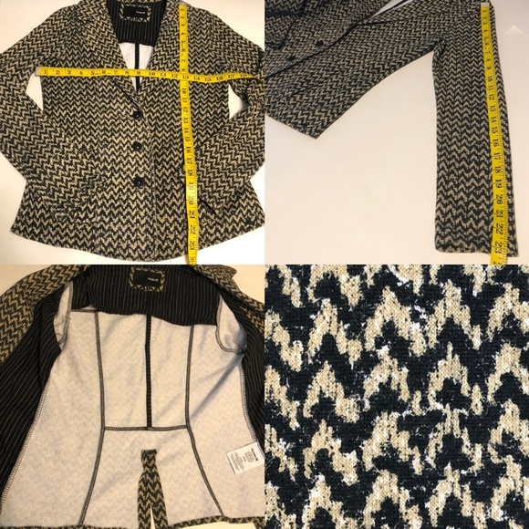 Hurley Casual Blazer Chevron Print Black & Tan - Picture 7 of 8